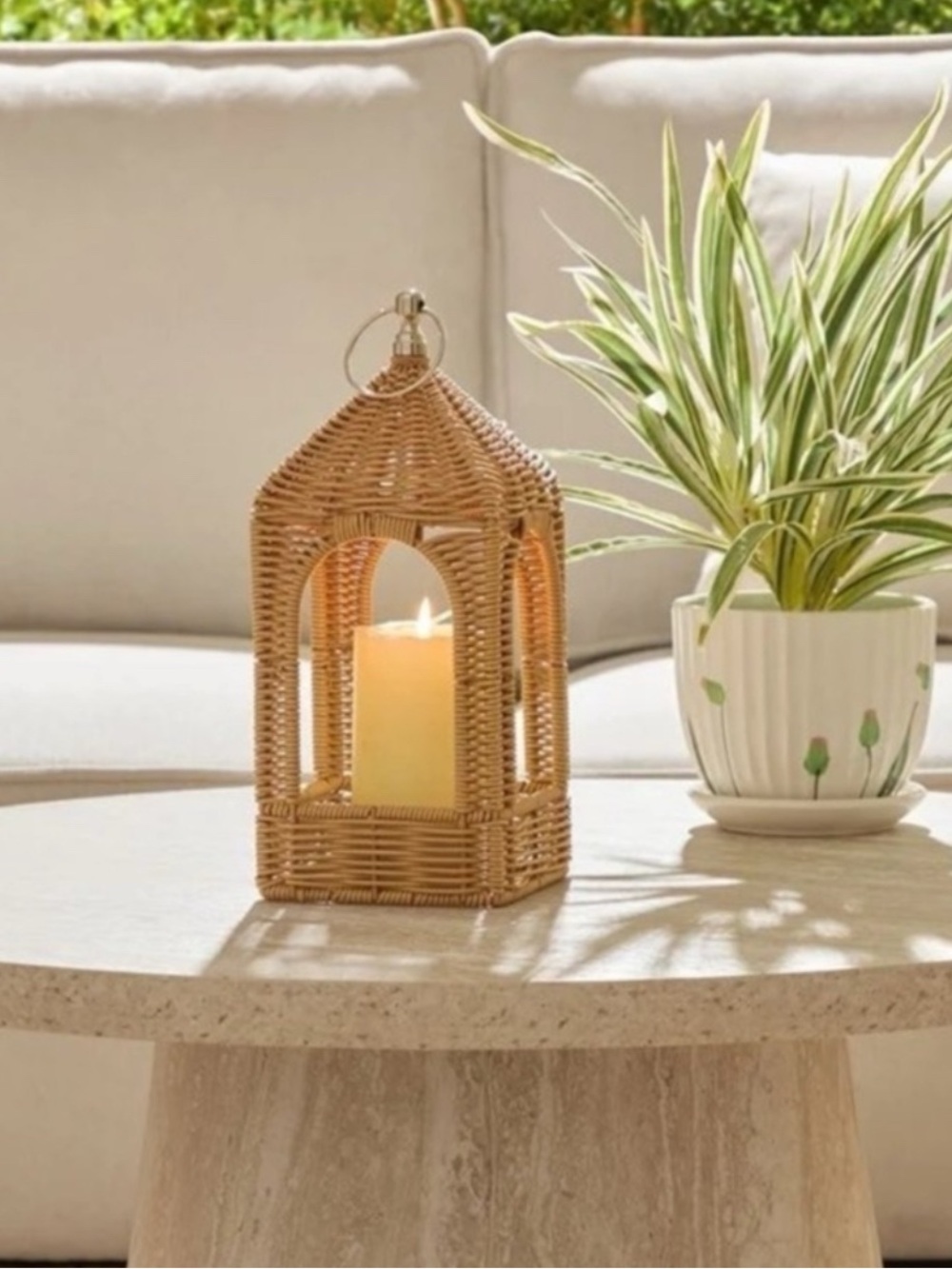 My Texas House 12” Rattan Lantern